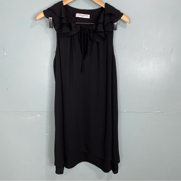 Amanda Uprichard Revolve Black Belle Mini Sleeveless‎ Dress Sz M Flutter Flowy - Picture 2 of 7